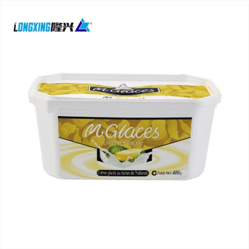 500 ml Logotipo Impresión Rectangular Margarine Cup Tube PP Butter Cheese Recipe para envases de alimentos